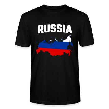 RUSSIE - T-shirt bio CRAFTER Stanley Stella Unisexe - noir - Devant - Alina (178cm) & Michal (187cm)