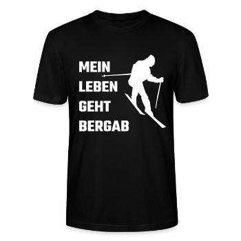 Skifahren Lustig - Stanley/Stella Unisex Bio-T-Shirt CRAFTER - Schwarz - Vorne - Alina (178cm) & Michal (187cm)