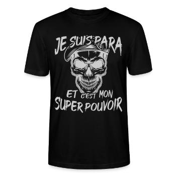 para militaire parachutiste - T-shirt bio CRAFTER Stanley Stella Unisexe - noir - Devant - Alina (178cm) & Michal (187cm)