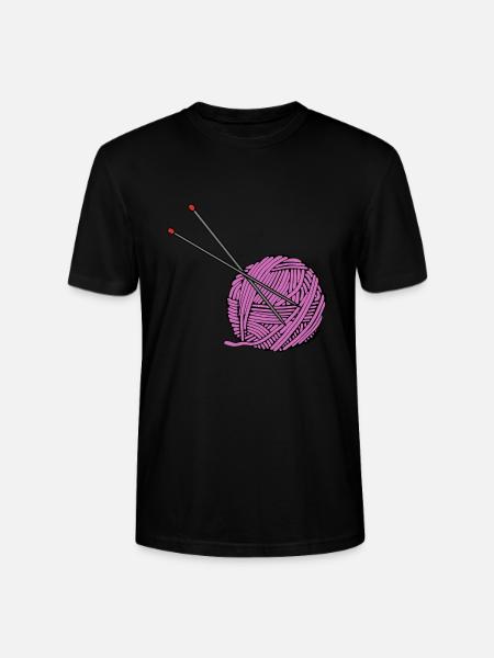 Pink knitting yarn - Stanley/Stella CRAFTER Unisex Organic T-Shirt - black