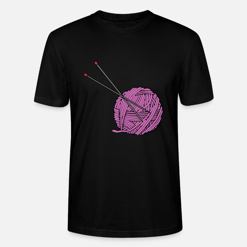 Pinkes Strickgarn - Stanley/Stella Unisex Bio-T-Shirt CRAFTER - Schwarz