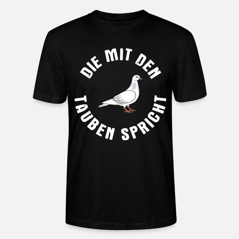Taube Tauben Vogel - Stanley/Stella Unisex Bio-T-Shirt CRAFTER - Schwarz