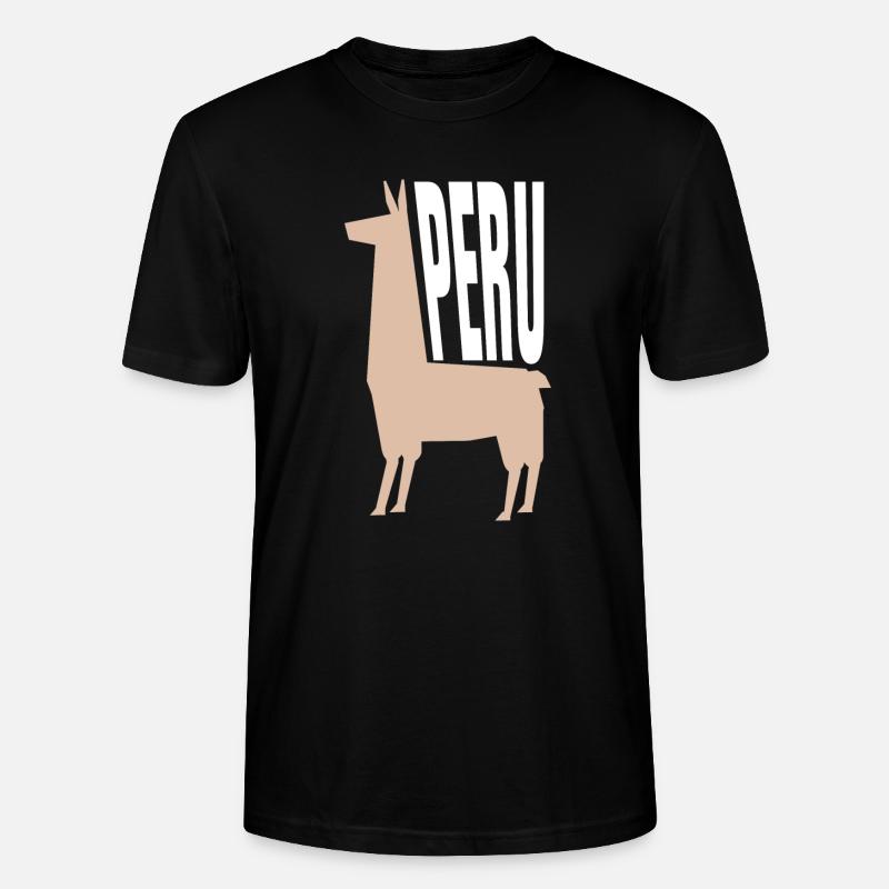 Peru Lama - Stanley/Stella Unisex Bio-T-Shirt CRAFTER - Schwarz