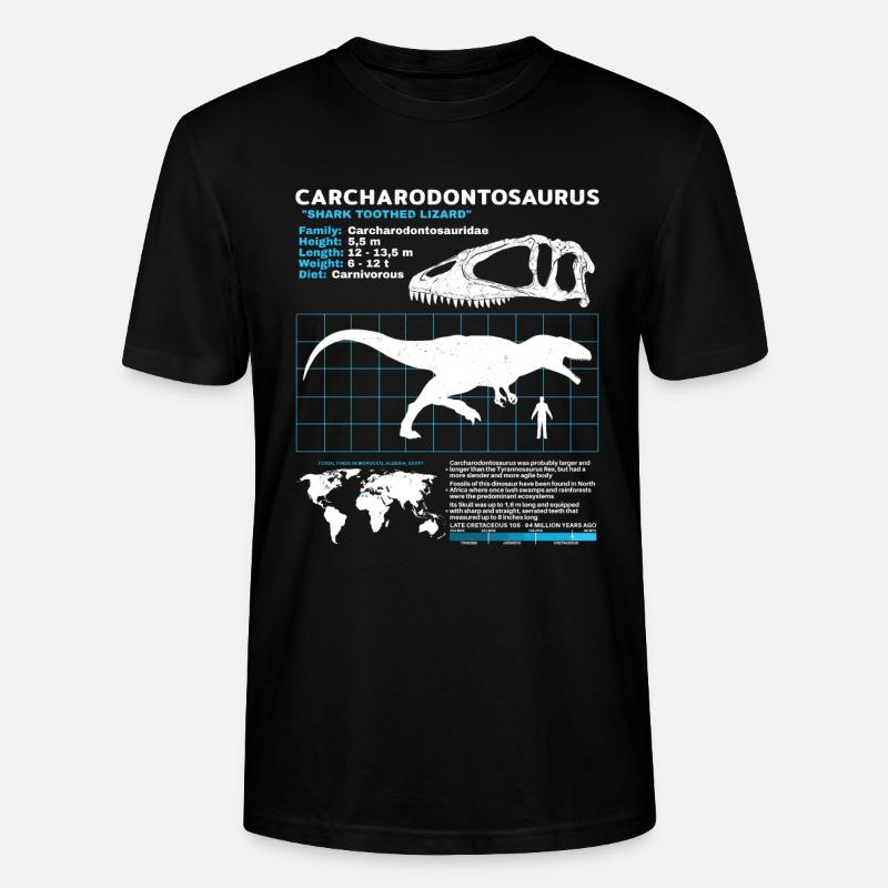 Fiche technique de Carcharodontosaurus - T-shirt bio CRAFTER Stanley Stella Unisexe - noir