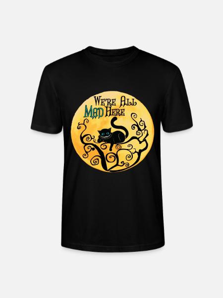 We're All Mad Here - Cheshire Cat - Stanley/Stella CRAFTER Unisex Organic T-Shirt - black