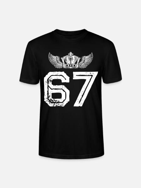 67 Number crown - Stanley/Stella CRAFTER Unisex Organic T-Shirt - black