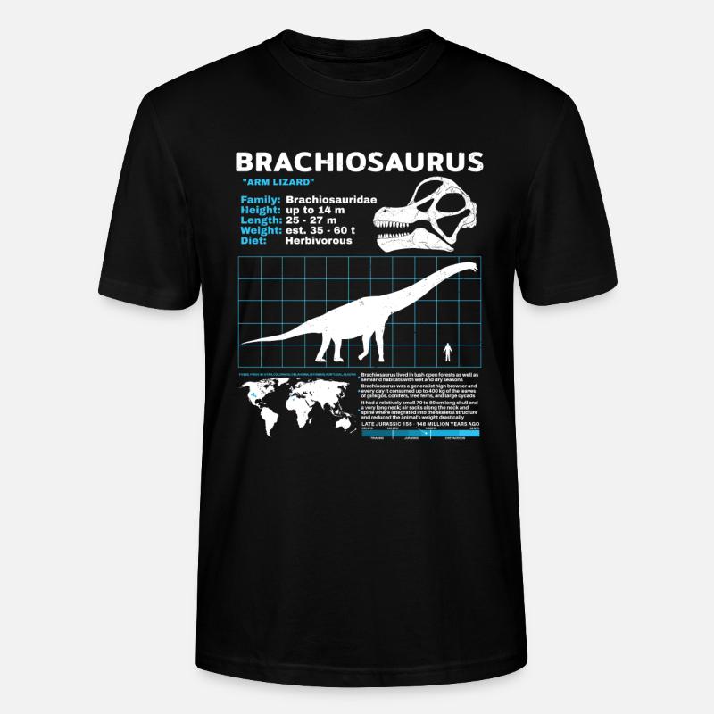 Brachiosaurus Datenblatt - Stanley/Stella Unisex Bio-T-Shirt CRAFTER - Schwarz