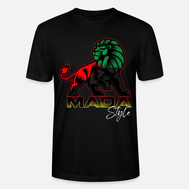 Drapeau Martinque Mada Style Lion - T-shirt bio CRAFTER Stanley Stella Unisexe - noir