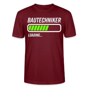 Bautechniker Bautechnik Loading Ladebalken - Stanley/Stella Unisex Bio-T-Shirt CRAFTER - Burgunderrot - Vorne - Alina (178cm) & Michal (187cm)