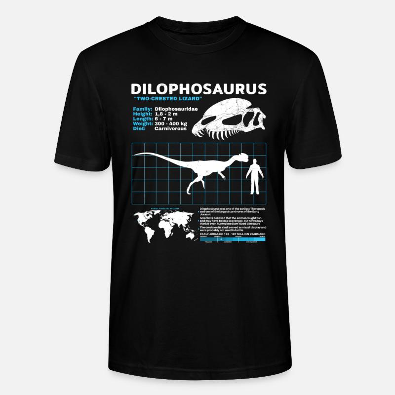Fiche technique de Dilophosaurus - T-shirt bio CRAFTER Stanley Stella Unisexe - noir