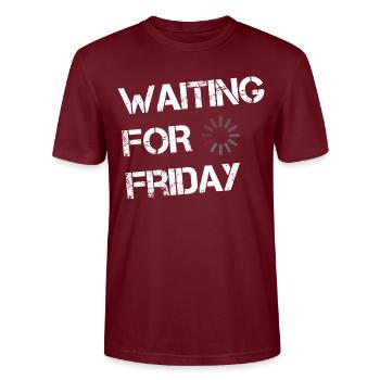 Waiting for Friday - Stanley/Stella CRAFTER Unisex Organic T-Shirt - burgundy - Front - Alina (178cm) & Michal (187cm)