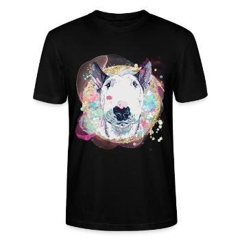 Bullterrier Glitter and Gold - Stanley/Stella Unisex Bio-T-Shirt CRAFTER - Schwarz - Vorne - Alina (178cm) & Michal (187cm)