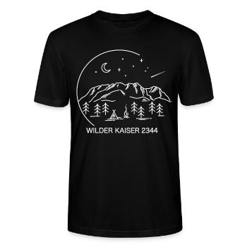 Wilder Kaiser Kaiserkrone Kitzbühel Berg Wandern - Stanley/Stella Unisex Bio-T-Shirt CRAFTER - Schwarz - Vorne - Alina (178cm) & Michal (187cm)