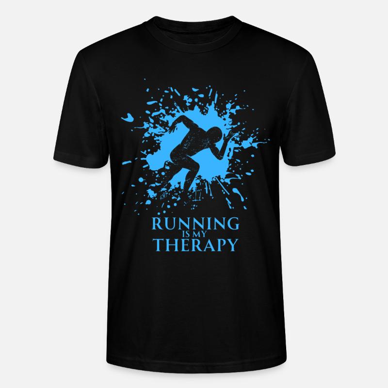 Running is my Therapy (2) - Stanley/Stella Unisex Bio-T-Shirt CRAFTER - Schwarz