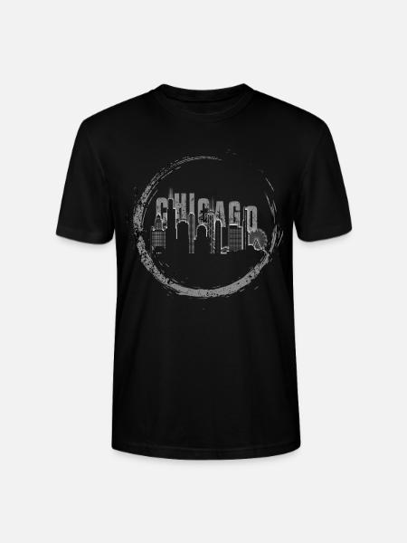 Chicago City Skyline - Stanley/Stella CRAFTER Unisex Organic T-Shirt - black