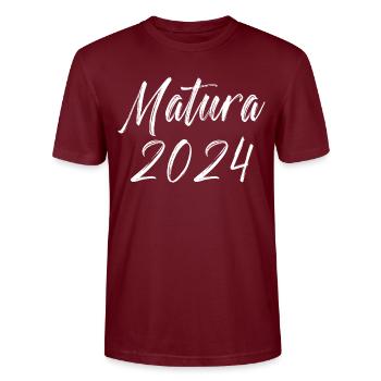 Matura 2024 - Stanley/Stella Unisex Bio-T-Shirt CRAFTER - Burgunderrot - Vorne - Alina (178cm) & Michal (187cm)
