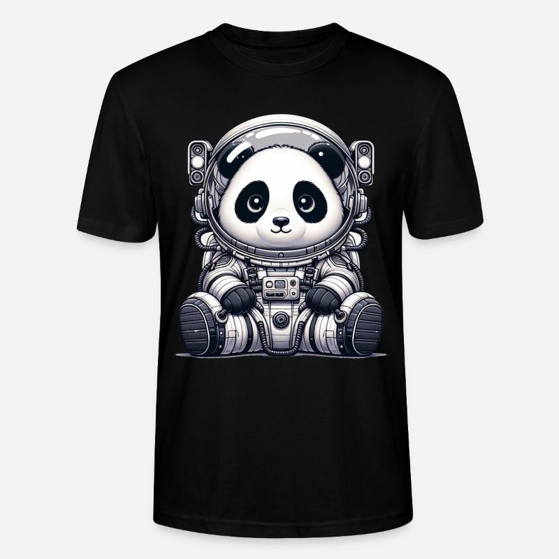 Cute Panda Astronaut - Stanley/Stella Unisex Bio-T-Shirt CRAFTER - Schwarz