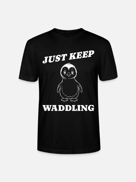 Pinguin monochrome retro Geschenkidee - Stanley/Stella Unisex Bio-T-Shirt CRAFTER - Schwarz