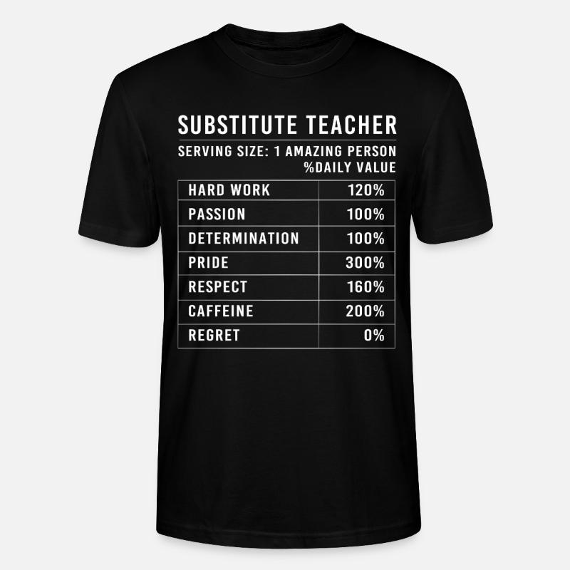 Enseignant suppléant Enseignant suppléant - T-shirt bio CRAFTER Stanley Stella Unisexe - noir