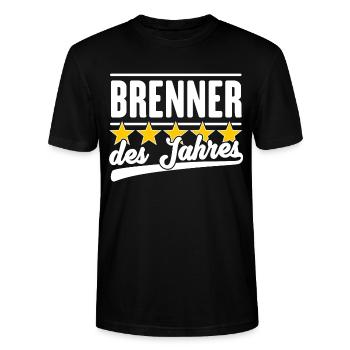 Brenner des Jahres - Stanley/Stella Unisex Bio-T-Shirt CRAFTER - Schwarz - Vorne - Alina (178cm) & Michal (187cm)