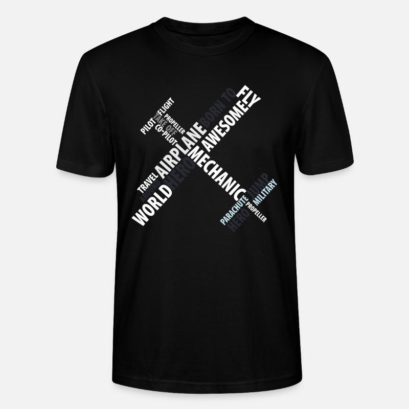 Flugzeug - Stanley/Stella Unisex Bio-T-Shirt CRAFTER - Schwarz
