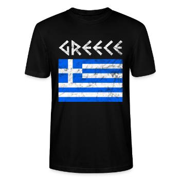 Grèce drapeau grec - T-shirt bio CRAFTER Stanley Stella Unisexe - noir - Devant - Alina (178cm) & Michal (187cm)