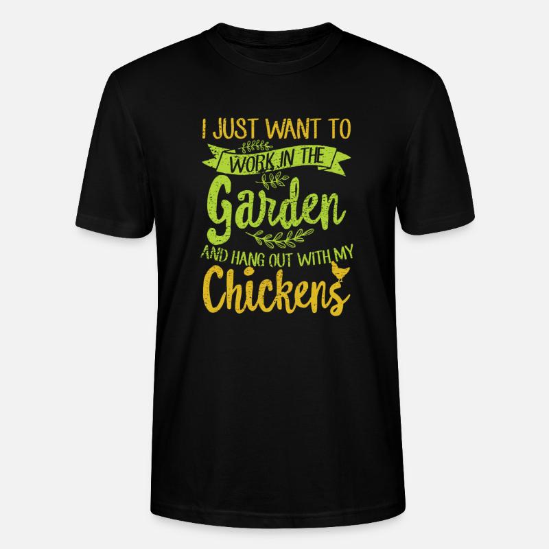 Gartenarbeit und Hühner - Stanley/Stella Unisex Bio-T-Shirt CRAFTER - Schwarz