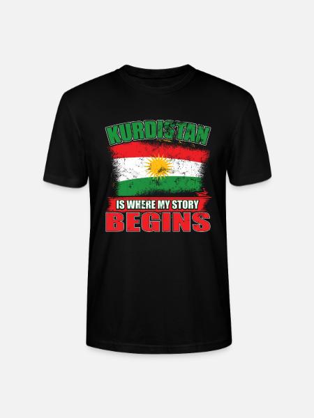 Patriotic Kurdistan flag - Stanley/Stella CRAFTER Unisex Organic T-Shirt - black