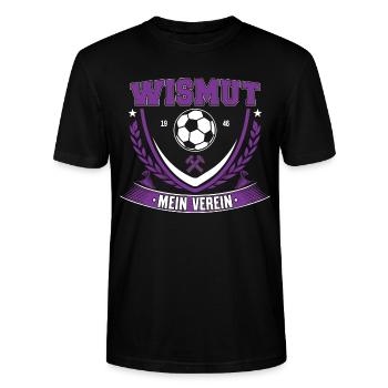 Aue im Erzgebirge Fußball "Aue mein Verein" - Stanley/Stella Unisex Bio-T-Shirt CRAFTER - Schwarz - Vorne - Alina (178cm) & Michal (187cm)