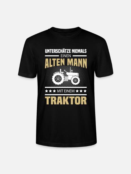 Alter Mann Traktor - Stanley/Stella Unisex Bio-T-Shirt CRAFTER - Schwarz