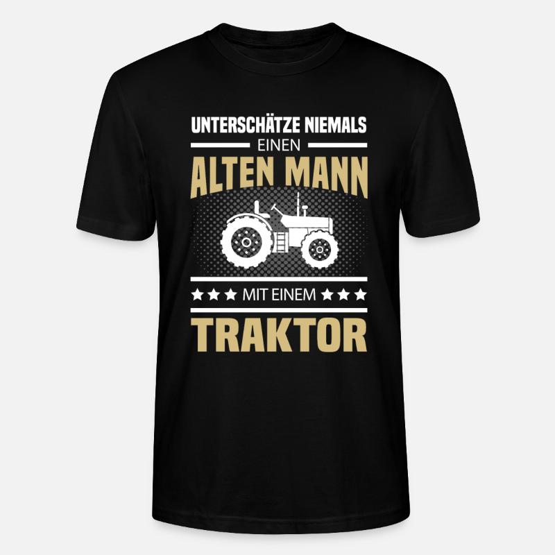Alter Mann Traktor - Stanley/Stella Unisex Bio-T-Shirt CRAFTER - Schwarz