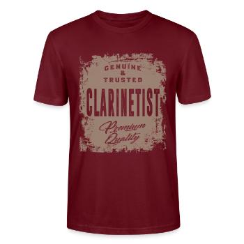 Echter Klarinettist - Stanley/Stella Unisex Bio-T-Shirt CRAFTER - Burgunderrot - Vorne - Alina (178cm) & Michal (187cm)