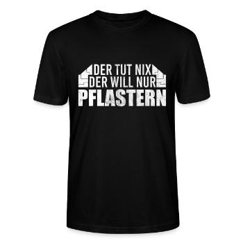 Der will nur Pflastern Pflasterer Straßenbauer - Stanley/Stella Unisex Bio-T-Shirt CRAFTER - Schwarz - Vorne - Alina (178cm) & Michal (187cm)