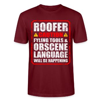 couvreur - T-shirt bio CRAFTER Stanley Stella Unisexe - bordeaux - Devant - Alina (178cm) & Michal (187cm)