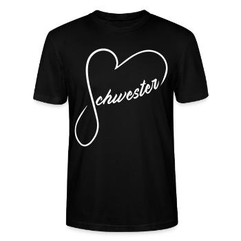 Schwesterherz - Stanley/Stella Unisex Bio-T-Shirt CRAFTER - Schwarz - Vorne - Alina (178cm) & Michal (187cm)