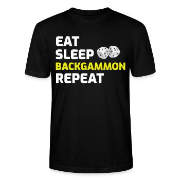 Backgammon Spieler Brettspiel lustige Sprüche Geschenk - Stanley/Stella Unisex Bio-T-Shirt CRAFTER - Schwarz - Vorne - Alina (178cm) & Michal (187cm)