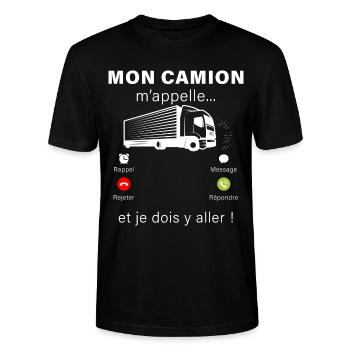 Camion transporteur chauffeur routier - T-shirt bio CRAFTER Stanley Stella Unisexe - noir - Devant - Alina (178cm) & Michal (187cm)