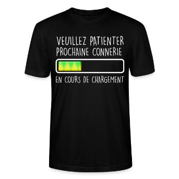 La connerie de téléchargment cadeau famille - T-shirt bio CRAFTER Stanley Stella Unisexe - noir - Devant - Alina (178cm) & Michal (187cm)
