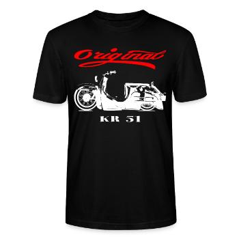 Simson Schwalbe CYCLOmoteur RDA - T-shirt bio CRAFTER Stanley Stella Unisexe - noir - Devant - Alina (178cm) & Michal (187cm)