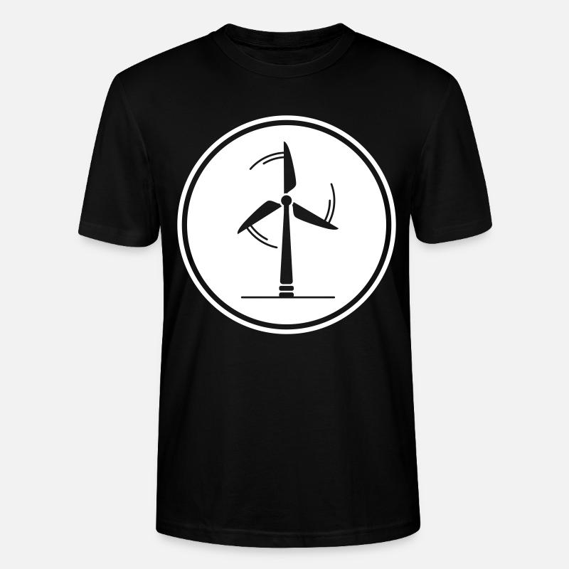 Windrad Silhouette - Stanley/Stella Unisex Bio-T-Shirt CRAFTER - Schwarz