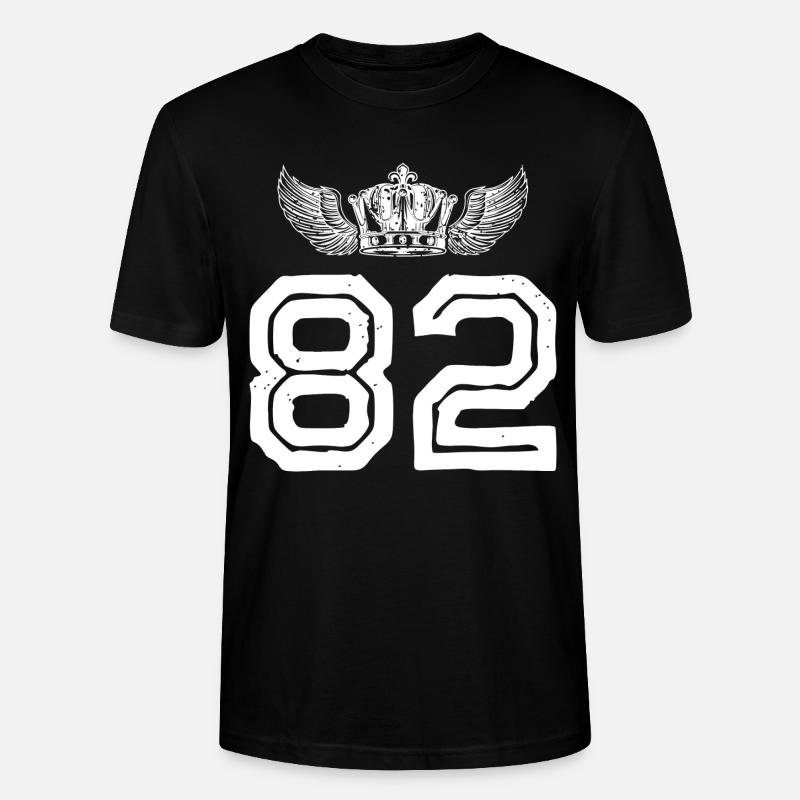 82 Zahl Krone - Stanley/Stella Unisex Bio-T-Shirt CRAFTER - Schwarz