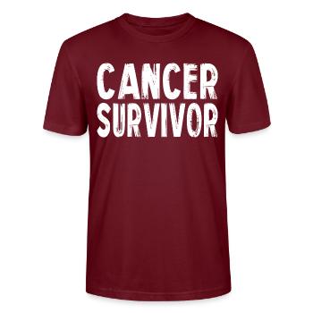 Survivant du cancer - T-shirt bio CRAFTER Stanley Stella Unisexe - bordeaux - Devant - Alina (178cm) & Michal (187cm)
