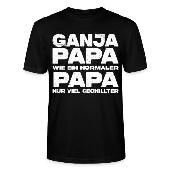 Ganja Papa - Stanley/Stella Unisex Bio-T-Shirt CRAFTER - Schwarz - Vorne - Alina (178cm) & Michal (187cm)
