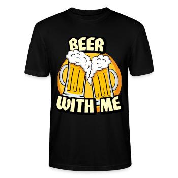 Beer with me | dream Artworks - Stanley/Stella Unisex Bio-T-Shirt CRAFTER - Schwarz - Vorne - Alina (178cm) & Michal (187cm)
