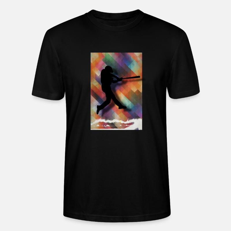 Baseball Baseballspieler bunt | Geschenk - Stanley/Stella Unisex Bio-T-Shirt CRAFTER - Schwarz