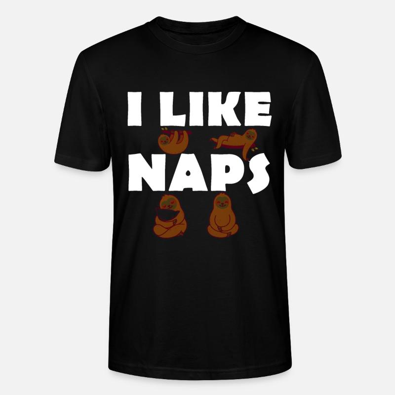 I like Naps - Faultiere - Langschläfer - Stanley/Stella Unisex Bio-T-Shirt CRAFTER - Schwarz