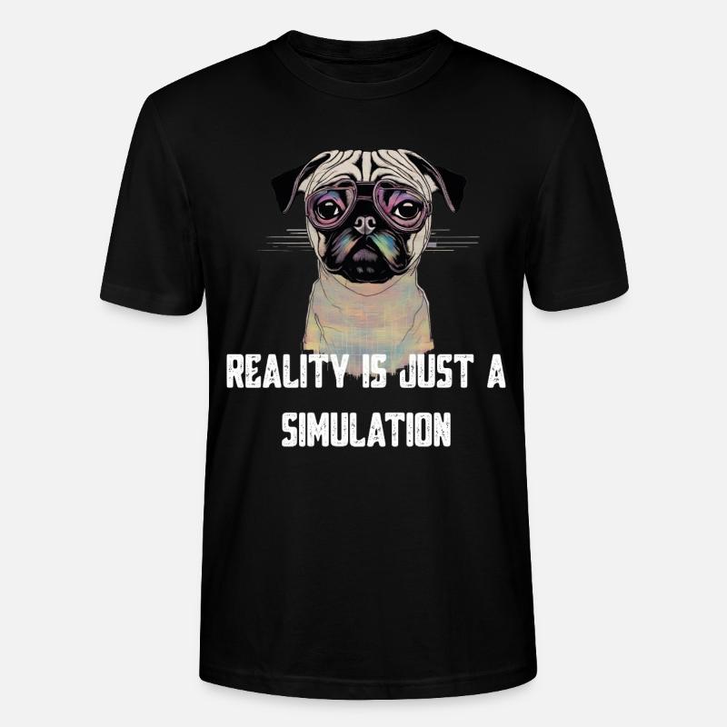 Mops Glitch - Stanley/Stella Unisex Bio-T-Shirt CRAFTER - Schwarz
