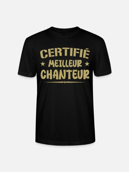Certified Best Singer - Singer Gift - Stanley/Stella CRAFTER Unisex Organic T-Shirt - black