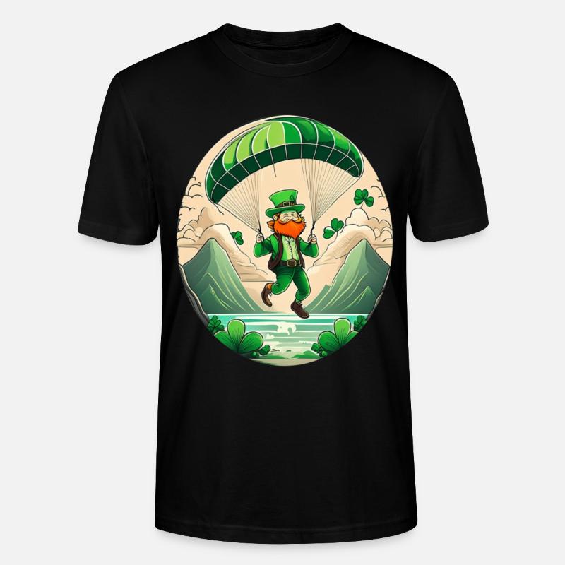 Parapente Trèfle de la Saint-Patrick - T-shirt bio CRAFTER Stanley Stella Unisexe - noir