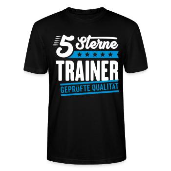 5Sterne Trainer - Stanley/Stella Unisex Bio-T-Shirt CRAFTER - Schwarz - Vorne - Alina (178cm) & Michal (187cm)